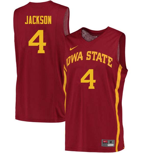 Men #4 Donovan Jackson Iowa State Cyclones College Basketball Jerseys Sale-Cardinal - Click Image to Close
